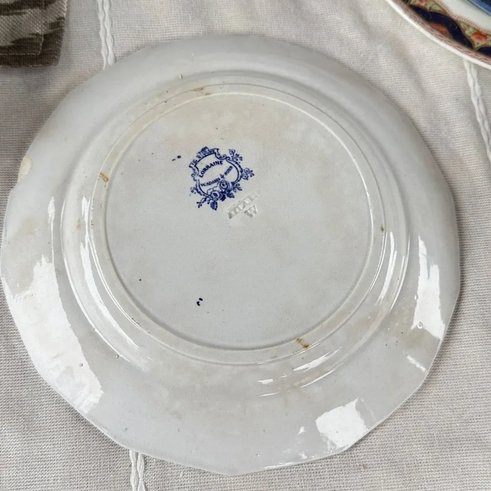 W. Adams IV & Sons Lorraine  Ironstone Blue Transferware - 8.5